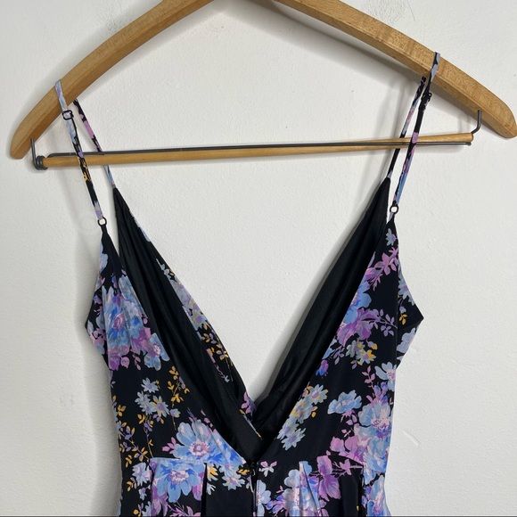 Les Rêveries Peplum Midi Cami Dress in Narcissus 100% Silk Floral Size 0 - Picture 11 of 17